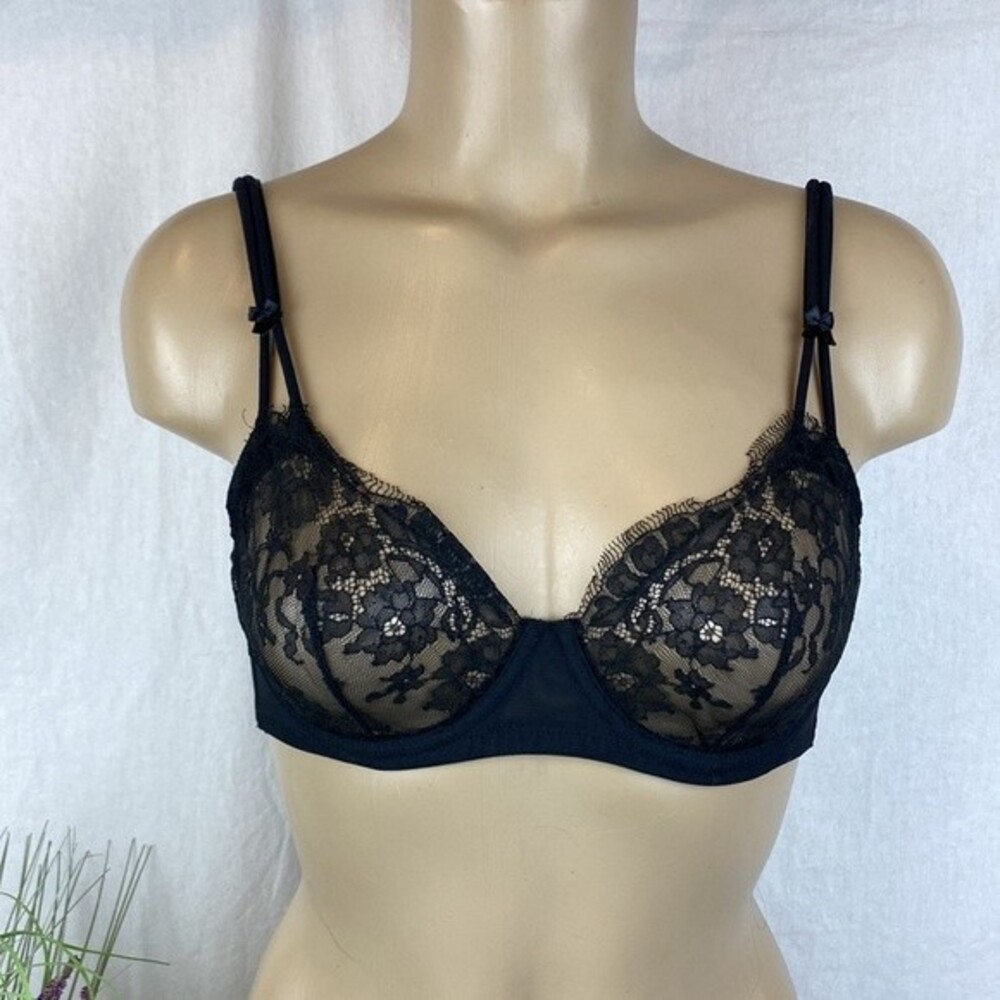 Soma Black Lace Unlined Underwire Bra 34B